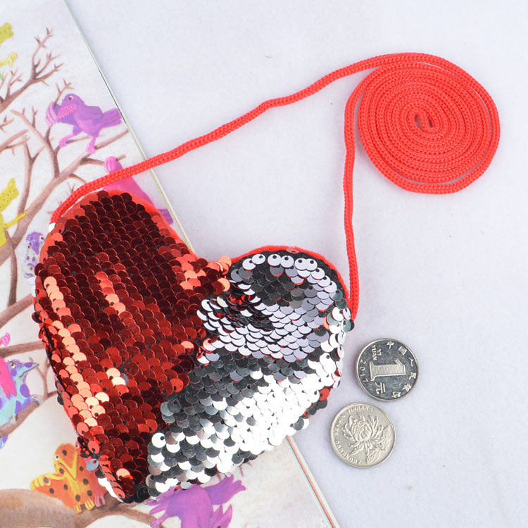 Bolso de monedas de monedas para niños de cordón de lentejuelas al por mayor de lentejuelas